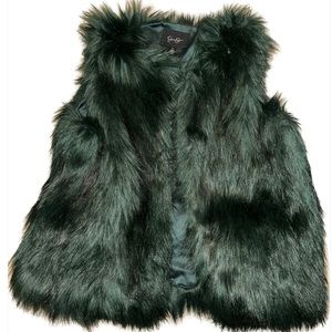 Jessica Simpson fur winter vest size XL